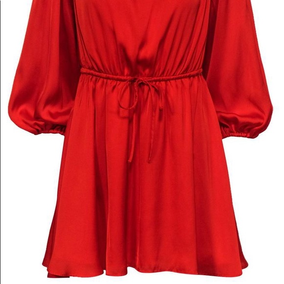 NWT Lovers + Friends Red Satin Dress - Picture 2 of 4
